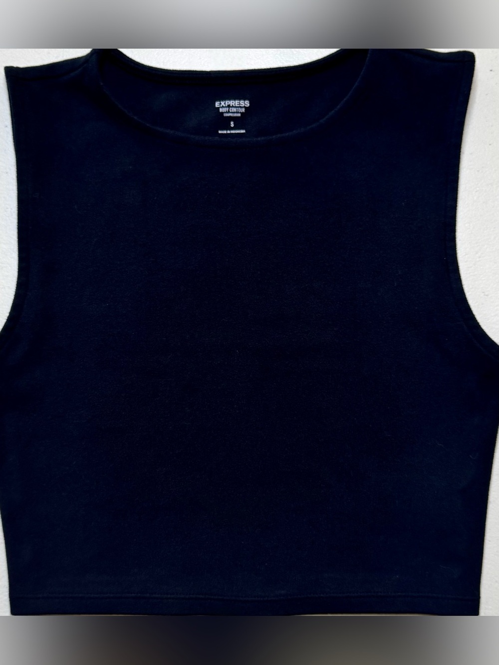 Express Body Contour Compression Crop Tank Black Size S Sleek Sculpting